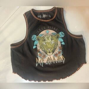 DEF LEPPARD - Love Bites -  Crop Tank Top - Black - medium